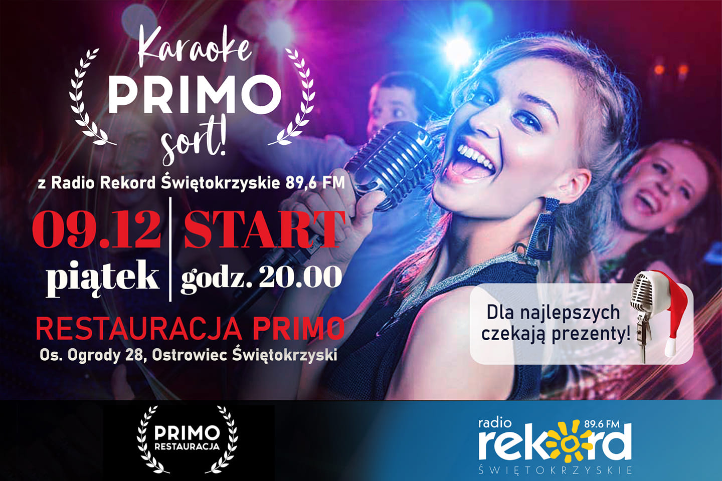Mikołajkowe karaoke „PRIMO sort” z Radiem Rekord 89,6 FM